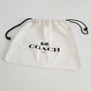 Coach 1941 Large Cotton Canvas Drawstring Dust Bag Cream 16x13" Handbag Cover
